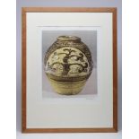 BERNARD HOWELL LEACH (1887-1979), "Tree Jar", lithograph in colours, limited edition 60/100,