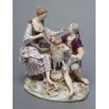 A MEISSEN PORCELAIN FIGURE GROUP, late 19th century, allegorical of Autumn with a couple eating
