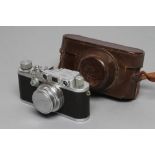 A LEICA D.R.P. ERNST LEITZ WETZLAR IIIb CAMERA, with Summar f=5cm 1:2 lens No.443160, Leica lens cap