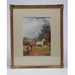 THOMAS IVESTER LLOYD (1873-1942), "The End of the Furrow", watercolour, signed, 12 1/2" x 9", gilt