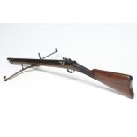 A RARE SLURBOW, early 20th century, with blued crossbow arms, 21" barrel, front sight, ramp rear