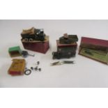 Britains vehicles comprising 1877 Beetle Lorry, 1512 Ambulance, 10 wheel covered van, ammo cart