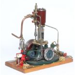 Single cylinder piston valve steam engine fitted with cylinder drain cocks, displacement