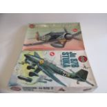 Airfix 1/24 Scale JU87B Stuka and Focke Wulf 109-A, boxed, contents in plastic bags, unchecked for