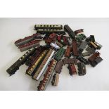 Playworn rolling stock by Hornby and others including Pullman coaches and goods trucks, F-P (Est.