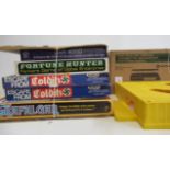 Mixed board games comprising two Escape from Colditz, Trafalgar, Fortune Hunter, L'Han 4000 and