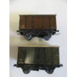 Two pre war Hornby Dublo wagons L.M.S. and G.W.R., F (Est. plus 21% premium inc. VAT)