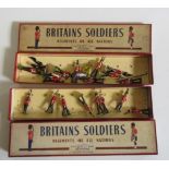 Two Britains Post War No 76 Middlesex Regiment with colours, some repainting and additions (Est.