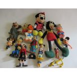 Walt Disney products comprising plastic and fabric Disney characters, F-P (Est. plus 21% premium