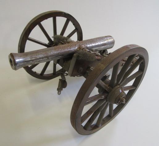 A model of a Napoleonic period artillery cannon, wood and steel construction, marked Spain on cannon