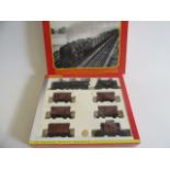 Hornby Fitted Freight Train Pack with 9F locomotive and six goods wagons, boxed E (Est. plus 21%