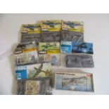 Eight vintage Frog 1/72 scale Aircraft Kits comprising three Mustang, Hawker Tempest, Thunderbolt,