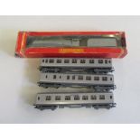 Hornby A4 Silver Link locomotive and three Hornby Silver Link coaches, F-G (Est. plus 21% premium