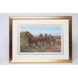 THOMAS IVESTER LLOYD (1873-1942), Workhorses and Farm Hands, watercolour and gouache, signed, 11"