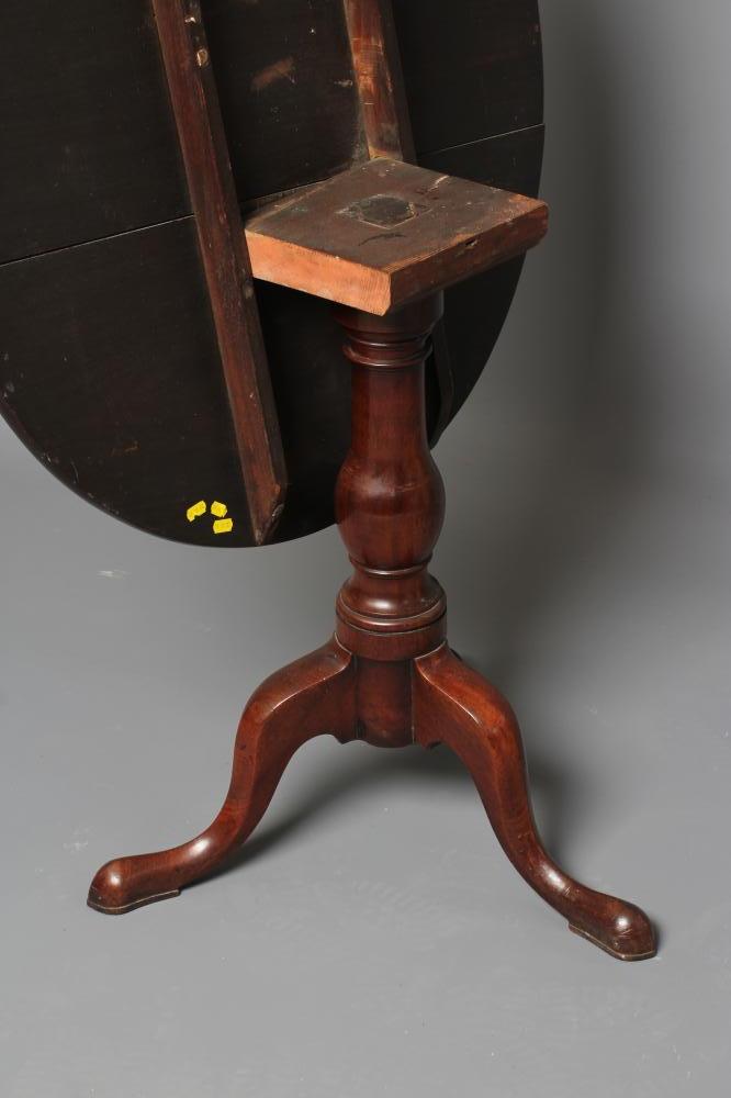 A GEORGIAN MAHOGANY TRIPOD TABLE, late 18th century, with circular snap top and turned baluster - Image 3 of 3