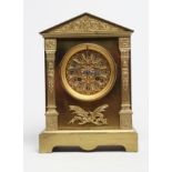 A BRASS CASED MANTEL CLOCK by Vincenti et Cie, early 20th century, the twin barrel movement striking