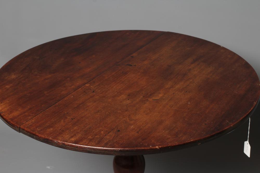 A GEORGIAN MAHOGANY TRIPOD TABLE, late 18th century, with circular snap top and turned baluster - Image 2 of 3