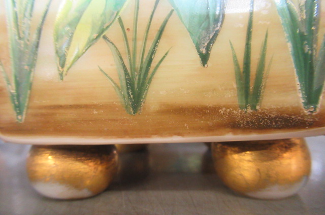 A PAIR OF OPALINE GLASS VASES, probably French, c.1880, of square section raised upon four bun feet, - Image 12 of 12