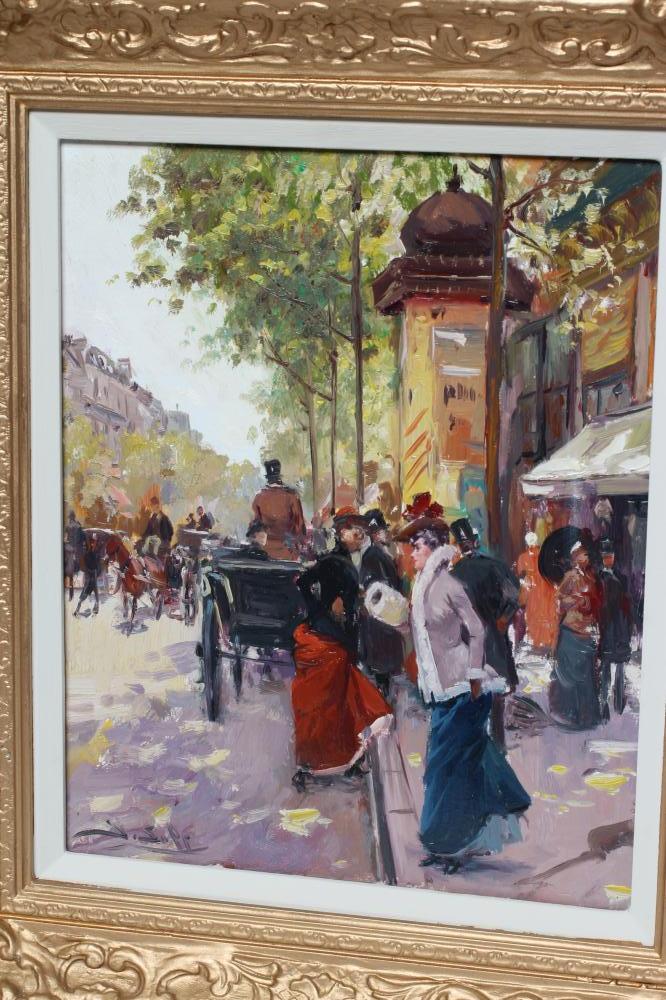 J SOPER (20th Century), 19th Century Street Scenes, oil on canvas, a pair, signed, 10 3/4" x 8 3/4", - Image 3 of 4