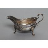 A GEORGE III SILVER SAUCEBOAT, maker Pinkney & Scott, Newcastle, no date letter post 1786, the