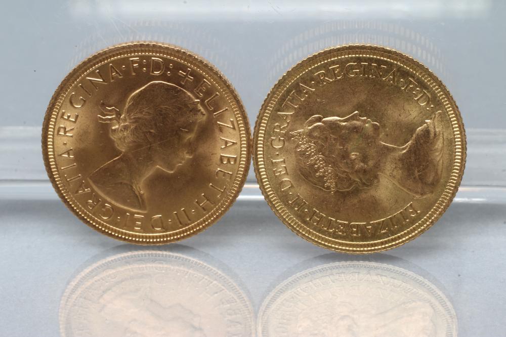 TWO ELIZABETH II SOVEREIGNS, 1968 and 1974, 16g total (Est. plus 17.5% premium) - Image 2 of 2