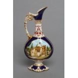 A ROYAL CROWN DERBY CHINA "CHATSWORTH VASE" painted by G. Boulton with a view of the West Front