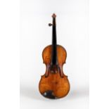 A VIOLIN, SCHOOL OF VUILLAUME, the two piece sycamore back with double purfling