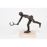 KELSEY STERETT-GITTINGS (American b.1941), "The Tennis Player", bronze, limited edition, on square