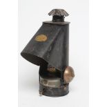 A LATE VICTORIAN JAPANNED TIN LECTURER'S LANTERN, manufactured by W C Hughes, London, the