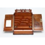 A VICTORIAN BURR WALNUT STATIONERY BOX, the ogee hinged top opening to reveal a perpetual