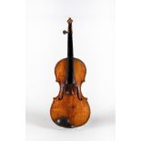 A VIOLIN, SCHOOL OF VUILLAUME, the two piece sycamore back with double purfling and scroll design