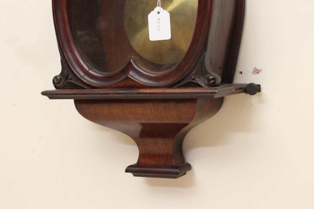 A ROSEWOOD CASED VIENNA STYLE WALL TIMEPIECE, late 19th century, the weight driven movement with - Image 2 of 3