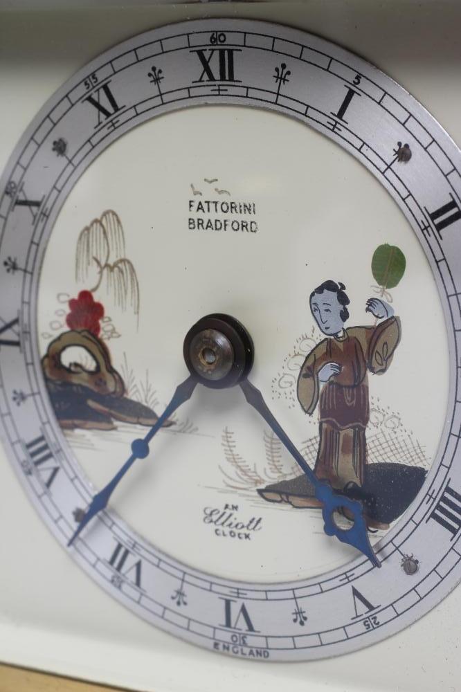 A CHINOISERIE CASED MANTEL CLOCK, early 20th century, with spring driven movement, 3 1/4" dial - Image 3 of 6