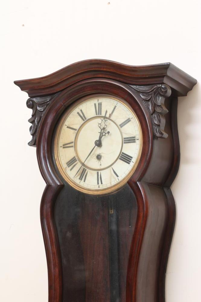 A ROSEWOOD CASED VIENNA STYLE WALL TIMEPIECE, late 19th century, the weight driven movement with - Image 3 of 3