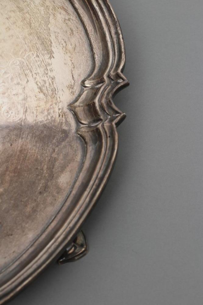 A SALVER, maker Charles Boyton, Sheffield 1968, of lobed circular form with pie-crust rim, raised - Image 2 of 2