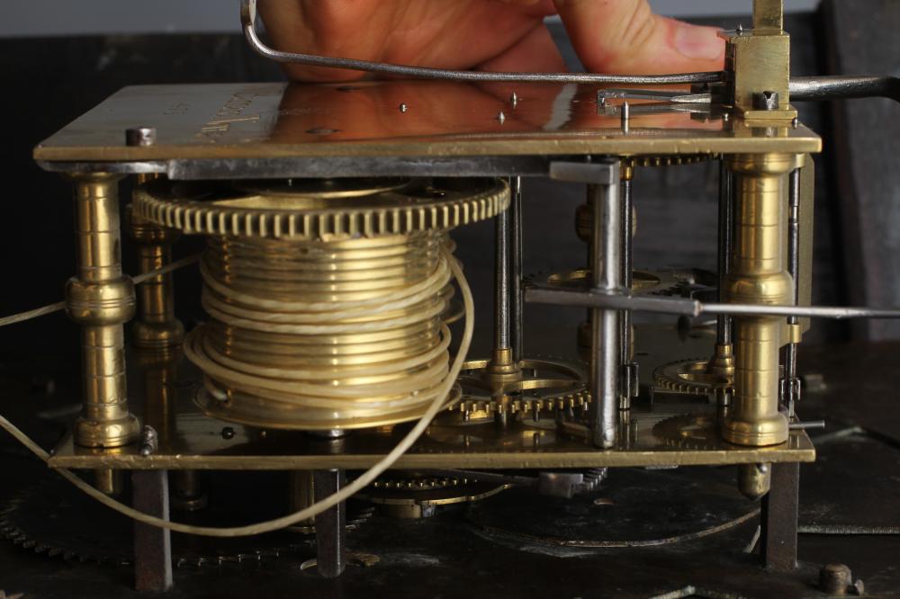 AN OAK LONGCASE CLOCK, signed W. Barnard Newark 473, the eight day movement with anchor escapement - Image 9 of 9