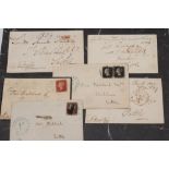 A COLLECTION OF QUEEN VICTORIA POSTAL HISTORY including two Penny Blacks (Est. plus 21% premium inc.