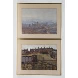 BRUCE MULCAHY (b.1955), "Hanging Heaton" and "Dewsbury", gouache, a pair, signed, inscribed to