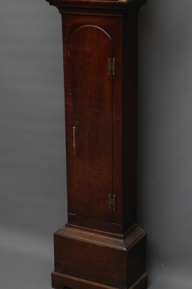 AN OAK LONGCASE CLOCK by John Edwards, Norwich, the thirty hour lantern movement with anchor - Image 3 of 22