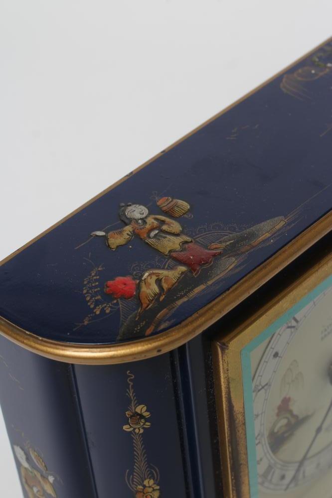 A CHINOISERIE CASED MANTEL CLOCK, early 20th century, with spring driven movement, 3 1/4" dial - Image 5 of 6