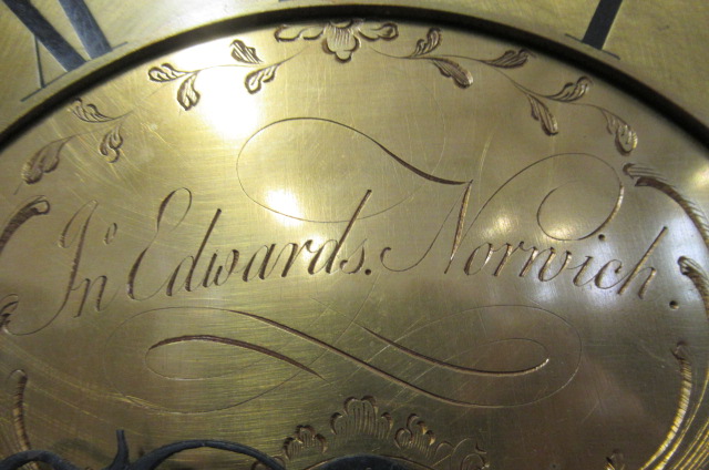 AN OAK LONGCASE CLOCK by John Edwards, Norwich, the thirty hour lantern movement with anchor - Image 12 of 22