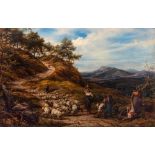 WILLIAM LINNELL (1826-1906), Flocks from the Mountain, oil on canvas, signed, label to reverse, 40