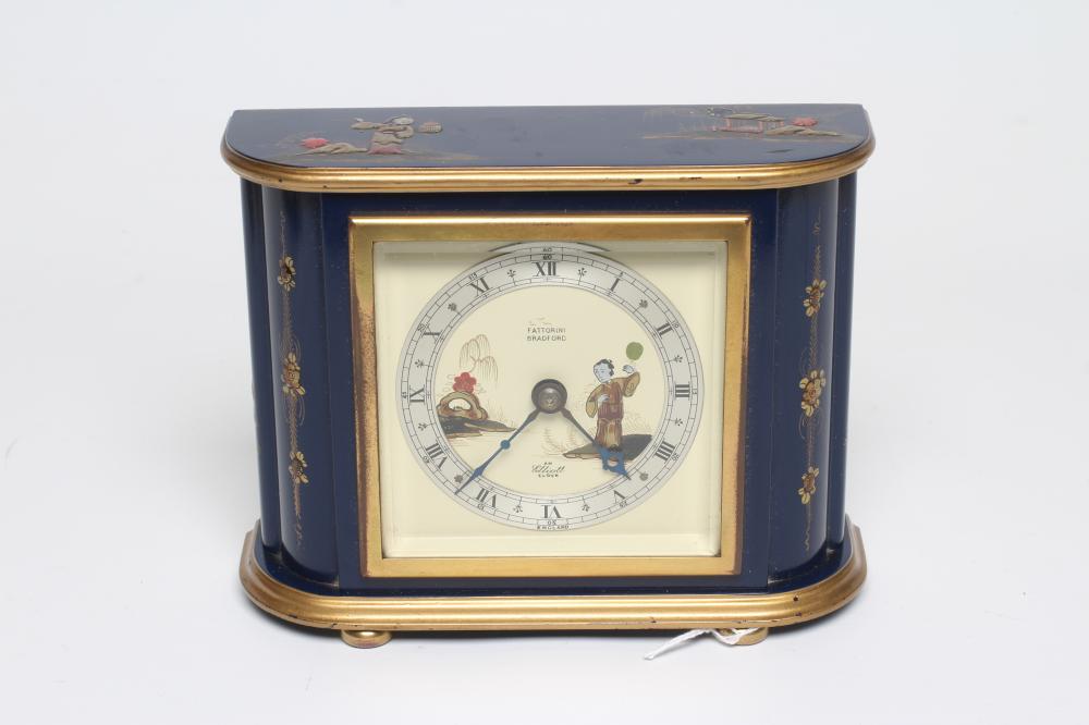 A CHINOISERIE CASED MANTEL CLOCK, early 20th century, with spring driven movement, 3 1/4" dial - Image 6 of 6