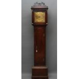 AN OAK LONGCASE CLOCK by John Edwards, Norwich, the thirty hour lantern movement with anchor