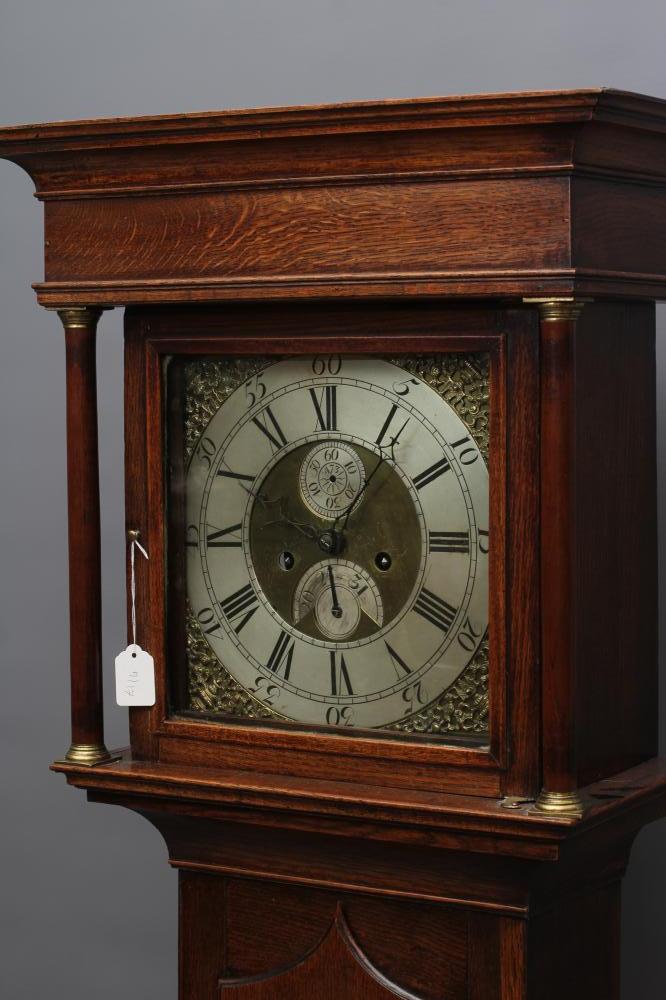 AN OAK LONGCASE CLOCK, signed W. Barnard Newark 473, the eight day movement with anchor escapement - Image 2 of 9