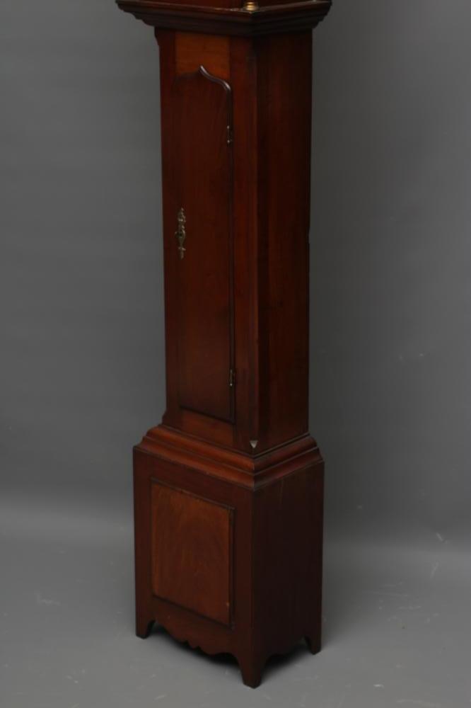 A SMALL MAHOGANY LONGCASE CLOCK, signed "Leigh Lymm", the eight day movement with anchor - Image 3 of 8