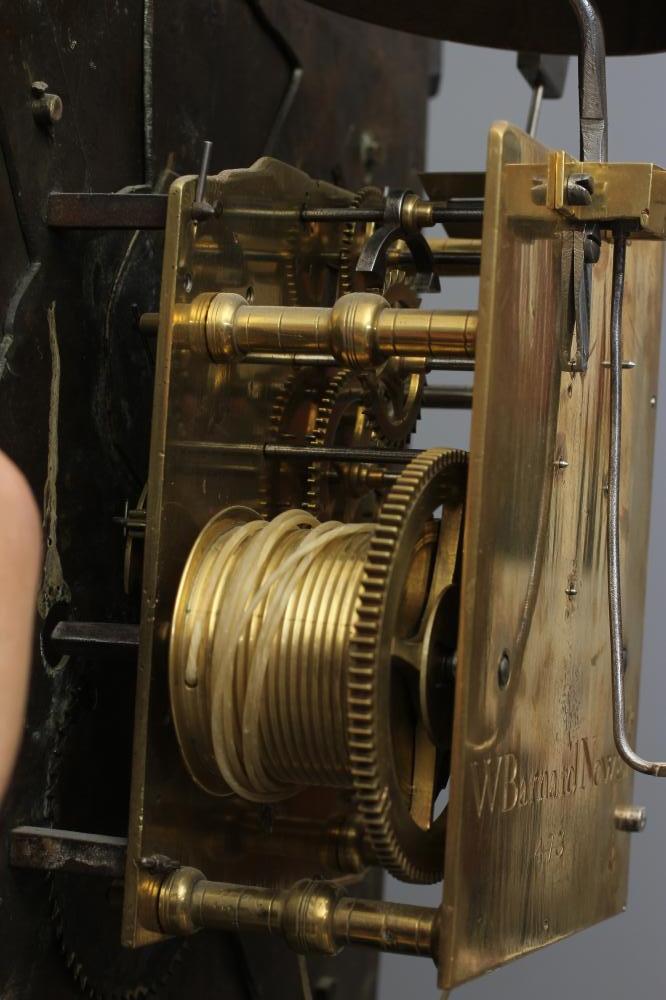 AN OAK LONGCASE CLOCK, signed W. Barnard Newark 473, the eight day movement with anchor escapement - Image 8 of 9