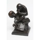 AFTER HUGO WOLFGANG RHEINHOLD (1852-1900), "The Origin of the Species", cold cast bronze resin on