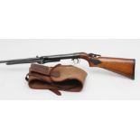 A BSA STANDARD .177 AIR RIFLE, with 17" barrel, front sight, aftermarket adjustable rear peep sight,