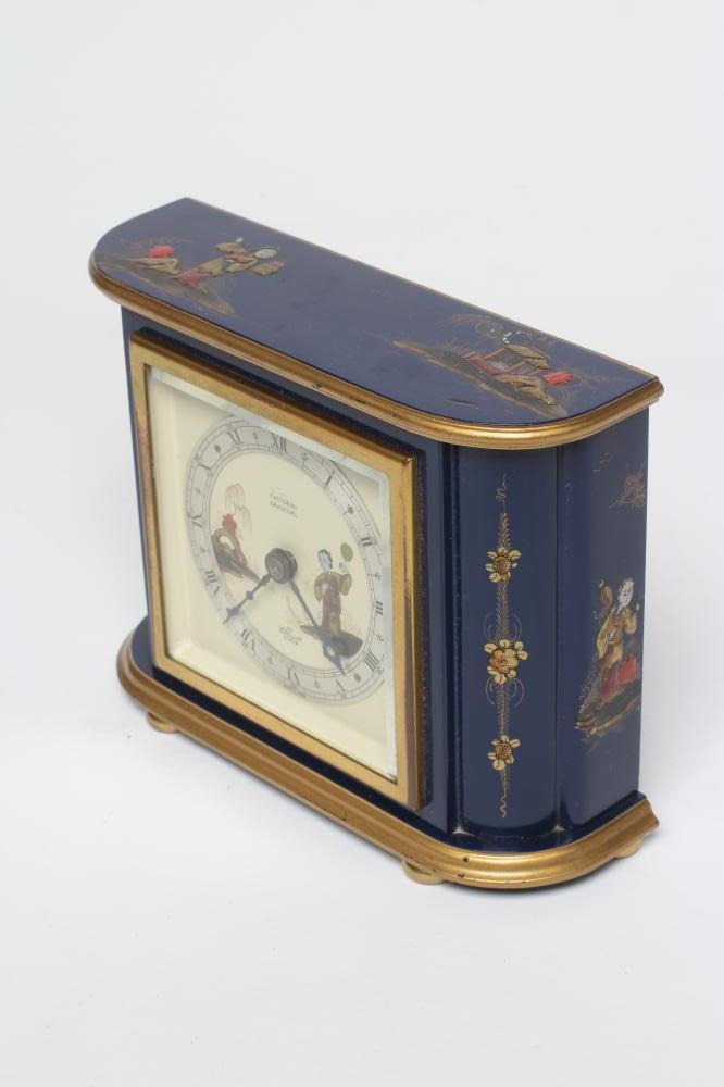 A CHINOISERIE CASED MANTEL CLOCK, early 20th century, with spring driven movement, 3 1/4" dial - Image 2 of 6